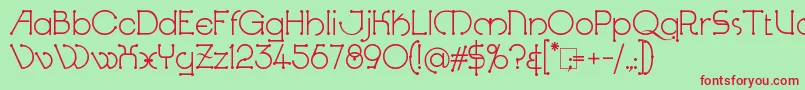KingthingsKnobson Font – Red Fonts on Green Background