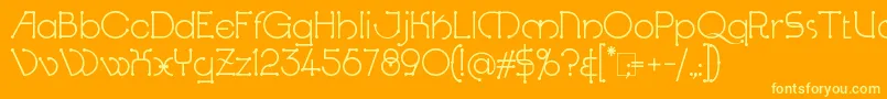 KingthingsKnobson-fontti – keltaiset fontit oranssilla taustalla