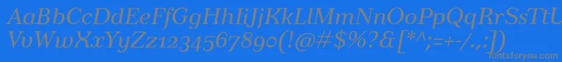 TusarosfItalic Font – Gray Fonts on Blue Background