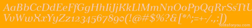 TusarosfItalic-Schriftart – Rosa Schriften auf orangefarbenem Hintergrund