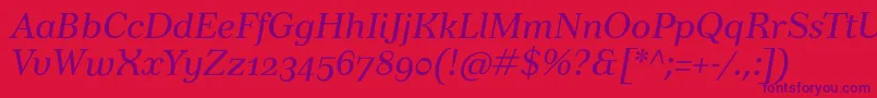 TusarosfItalic Font – Purple Fonts on Red Background