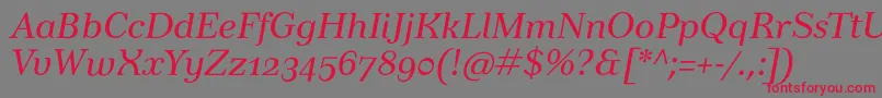 TusarosfItalic Font – Red Fonts on Gray Background