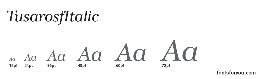 Размеры шрифта TusarosfItalic