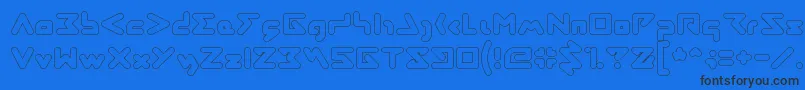 AbstrasctikHollow Font – Black Fonts on Blue Background