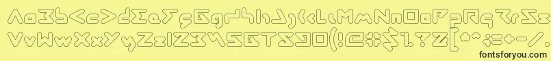 フォントAbstrasctikHollow – 黒い文字の黄色い背景