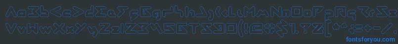 Czcionka AbstrasctikHollow – niebieskie czcionki na czarnym tle