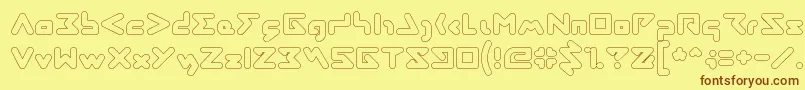 AbstrasctikHollow-fontti – ruskeat fontit keltaisella taustalla