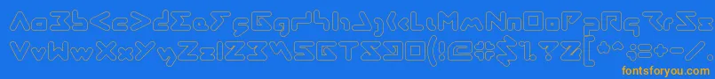 AbstrasctikHollow Font – Orange Fonts on Blue Background