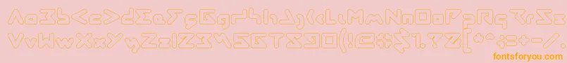 AbstrasctikHollow Font – Orange Fonts on Pink Background