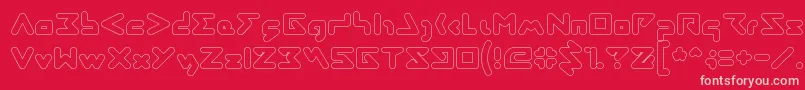 AbstrasctikHollow Font – Pink Fonts on Red Background