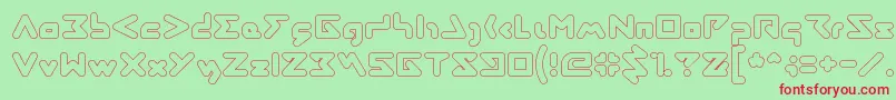 AbstrasctikHollow Font – Red Fonts on Green Background