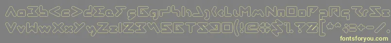 AbstrasctikHollow-Schriftart – Gelbe Schriften auf grauem Hintergrund