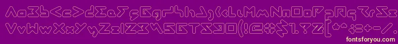AbstrasctikHollow Font – Yellow Fonts on Purple Background