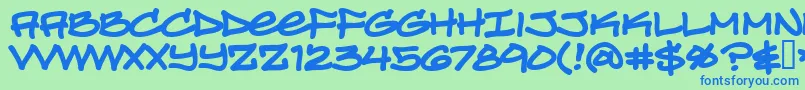 TurntablzBbBold Font – Blue Fonts on Green Background