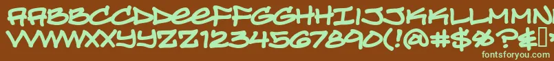 TurntablzBbBold Font – Green Fonts on Brown Background