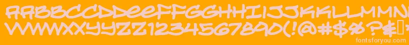 TurntablzBbBold-Schriftart – Rosa Schriften auf orangefarbenem Hintergrund