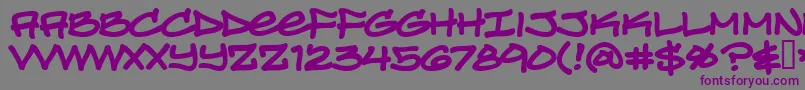 TurntablzBbBold-fontti – violetit fontit harmaalla taustalla