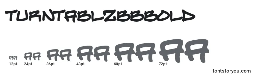 TurntablzBbBold Font Sizes