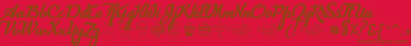 AdvertisingScriptBoldTrial Font – Brown Fonts on Red Background