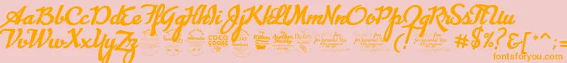 AdvertisingScriptBoldTrial-Schriftart – Orangefarbene Schriften auf rosa Hintergrund