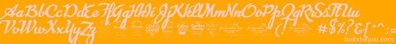 AdvertisingScriptBoldTrial-Schriftart – Rosa Schriften auf orangefarbenem Hintergrund