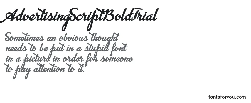 Überblick über die Schriftart AdvertisingScriptBoldTrial