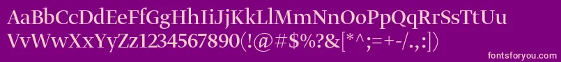 GretadisplayproRegular Font – Pink Fonts on Purple Background