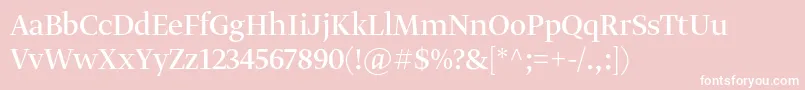 GretadisplayproRegular-fontti – valkoiset fontit vaaleanpunaisella taustalla