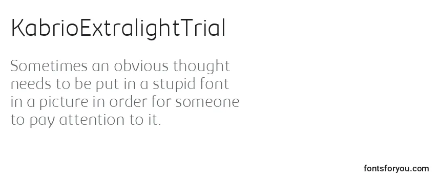 Review of the KabrioExtralightTrial Font