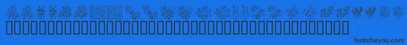 フォントKrFloralColorMe – 黒い文字の青い背景