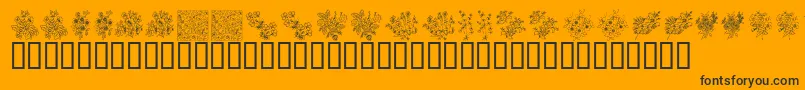 KrFloralColorMe Font – Black Fonts on Orange Background