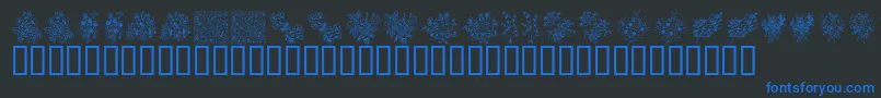 KrFloralColorMe Font – Blue Fonts on Black Background