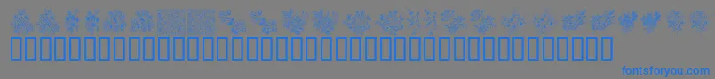 フォントKrFloralColorMe – 灰色の背景に青い文字