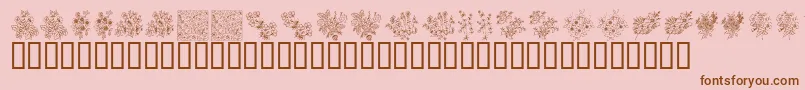 KrFloralColorMe Font – Brown Fonts on Pink Background