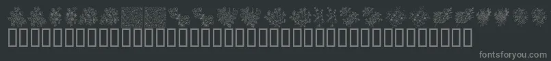 フォントKrFloralColorMe – 黒い背景に灰色の文字