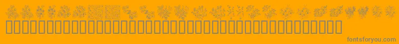 KrFloralColorMe-fontti – harmaat kirjasimet oranssilla taustalla