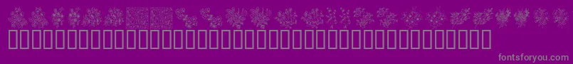 Lisätietoja KrFloralColorMe-fontista KrFloralColorMe-fontti – harmaat kirjasimet violetilla taustalla