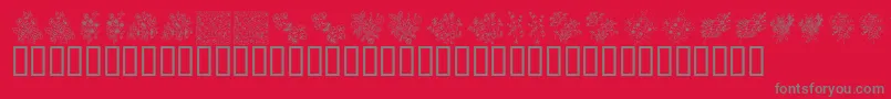 KrFloralColorMe-fontti – harmaat kirjasimet punaisella taustalla