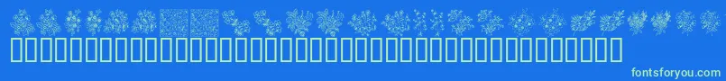 KrFloralColorMe Font – Green Fonts on Blue Background