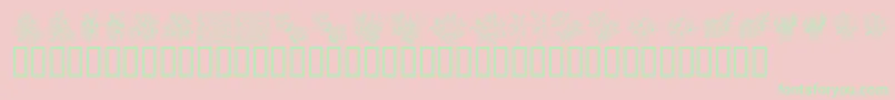 KrFloralColorMe Font – Green Fonts on Pink Background
