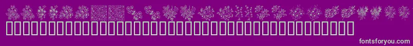 KrFloralColorMe Font – Green Fonts on Purple Background
