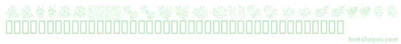フォントKrFloralColorMe – 白い背景に緑のフォント