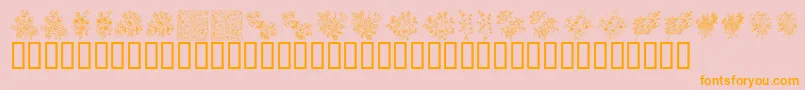 KrFloralColorMe Font – Orange Fonts on Pink Background