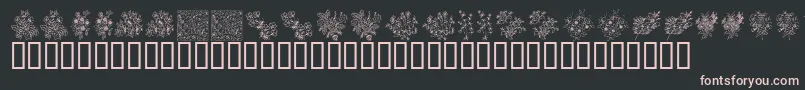 KrFloralColorMe-fontti – vaaleanpunaiset fontit mustalla taustalla
