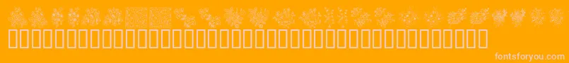 KrFloralColorMe Font – Pink Fonts on Orange Background