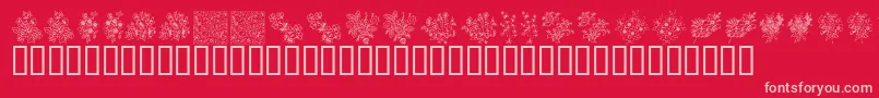 KrFloralColorMe-fontti – vaaleanpunaiset fontit punaisella taustalla