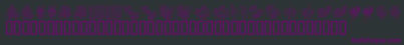 KrFloralColorMe-fontti – violetit fontit mustalla taustalla