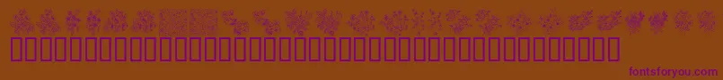 Czcionka KrFloralColorMe – fioletowe czcionki na brązowym tle