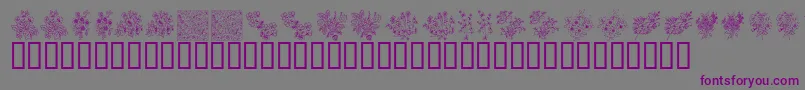 KrFloralColorMe-Schriftart – Violette Schriften auf grauem Hintergrund