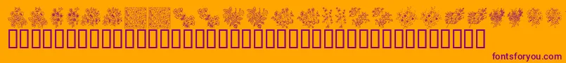 KrFloralColorMe-Schriftart – Violette Schriften auf orangefarbenem Hintergrund